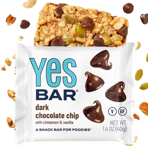 YES Bar dairy-free dark chocolate chip cookies with cinnamon and vanilla, chewy and rich in clean ingredients.